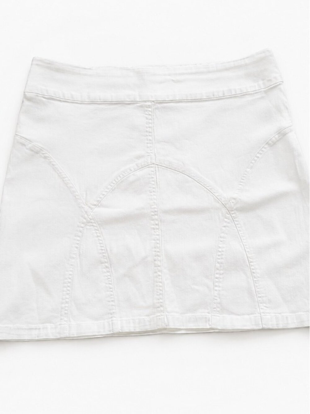 Contrast White A-Line Mini Skirt Women's Size 16P Casual Stretch Summer